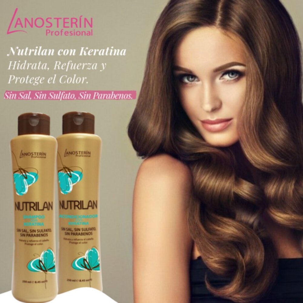 NUTRILAN CON KERATINA DE Lanosterin ✨ / Shampoo & Acondicionador / 500 ml